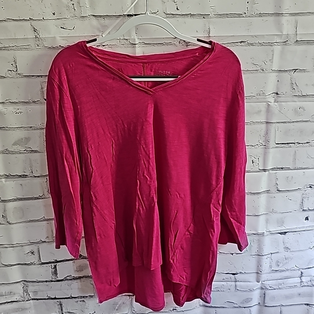 Chicos 3/4 Sleeve pink top